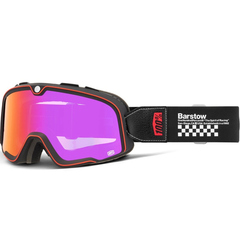 Ochelari de motocross 100% Barstow Erban cu plexiglas roșu
