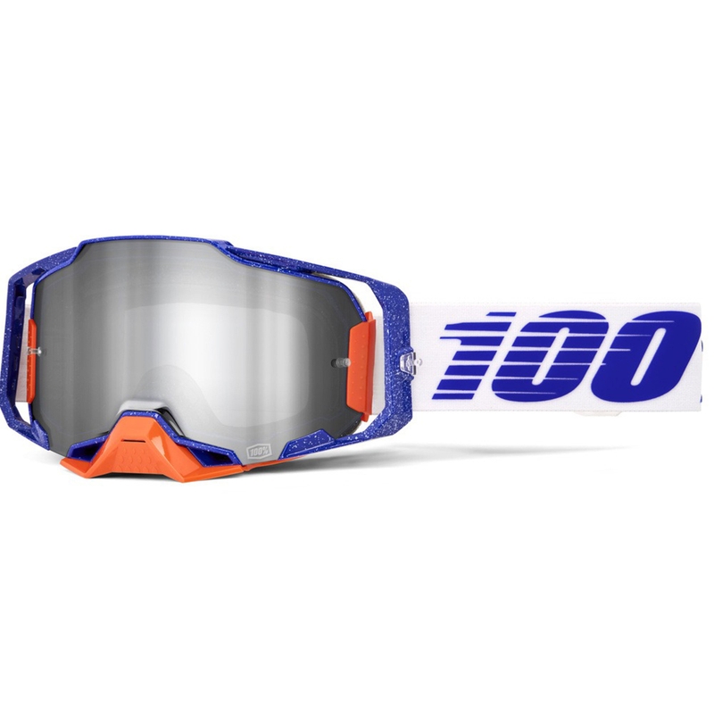 Ochelari de motocross 100% Armega Lavingaad cu plexiglas argintiu