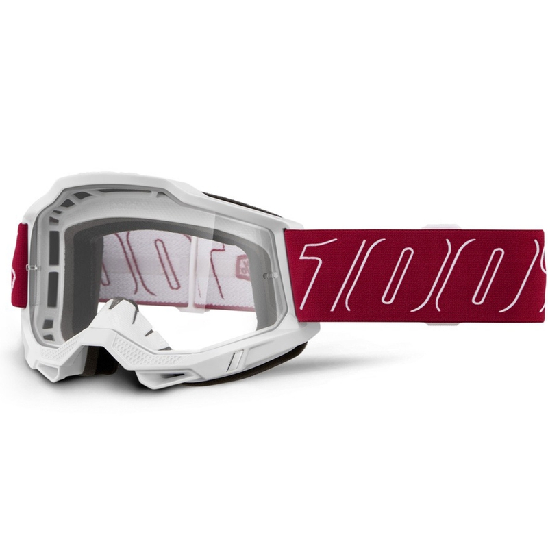 Ochelari de motocross 100% Accuri 2 Redline cu plexiglas transparent
