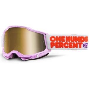 Ochelari de motocross 100% Accuri 2 Hundreds cu plexiglas auriu