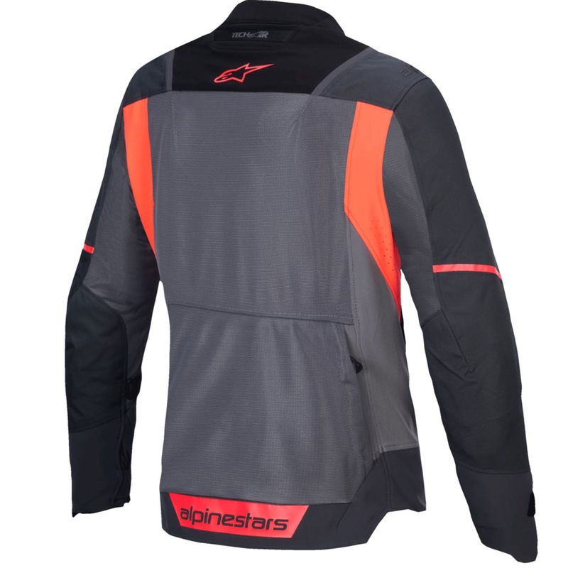 Geacă de motocicletă Alpinestars Stella ST-2 Air pentru femei gri-gri închis-coral fluo