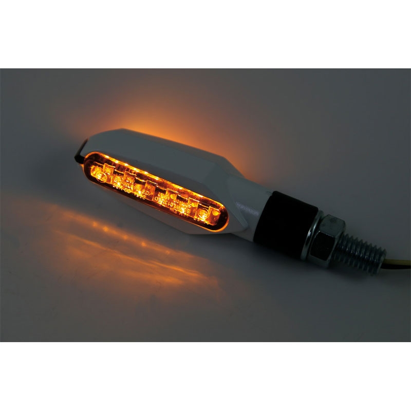 Semnalizare LED inteligentă multifață pentru motocicletă Highsider, albă