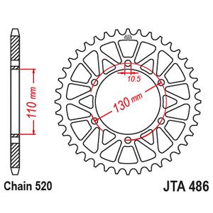 Foaie spate ALU JT JTA 486-45BLK 45T, 520 Negru