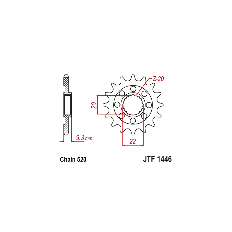 Pinion fata JT 13T, 520