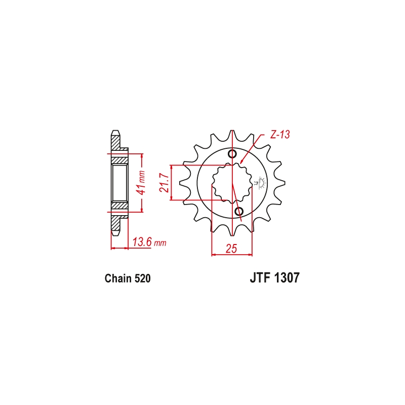 Pinion fata JT 15T, 520