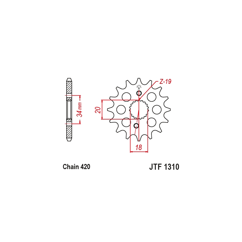 Pinion fata JT 15T, 420