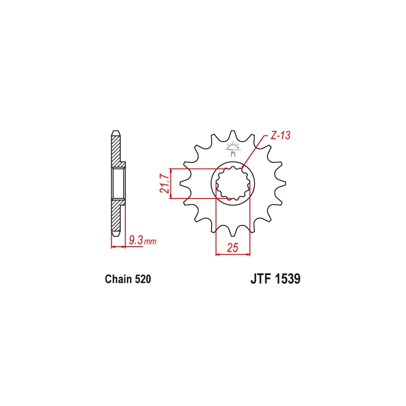 Pinion fata JT 14T, 520