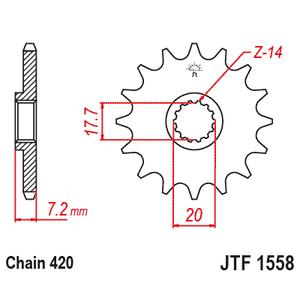 Pinion fata JT JTF 1558-14 14T, 420