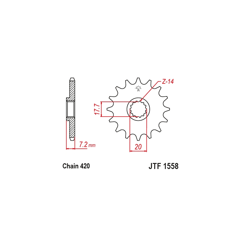 Pinion fata JT 14T, 420