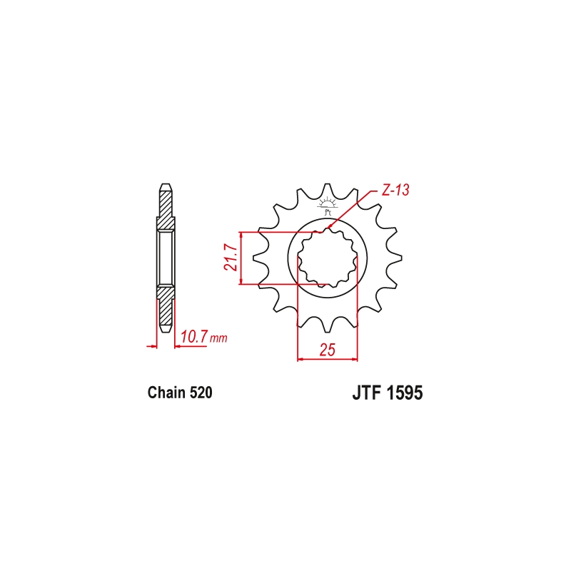 Pinion fata JT 16T, 520