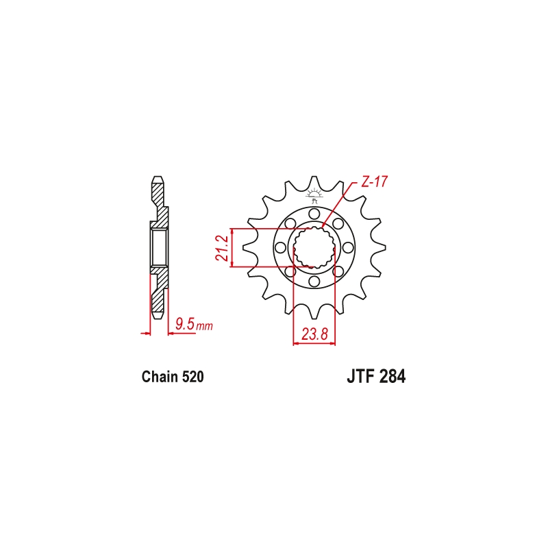 Pinion fata JT 13T, 520