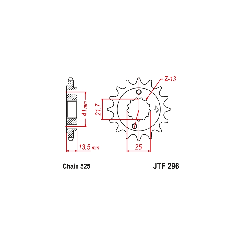 Pinion fata JT 15T, 525