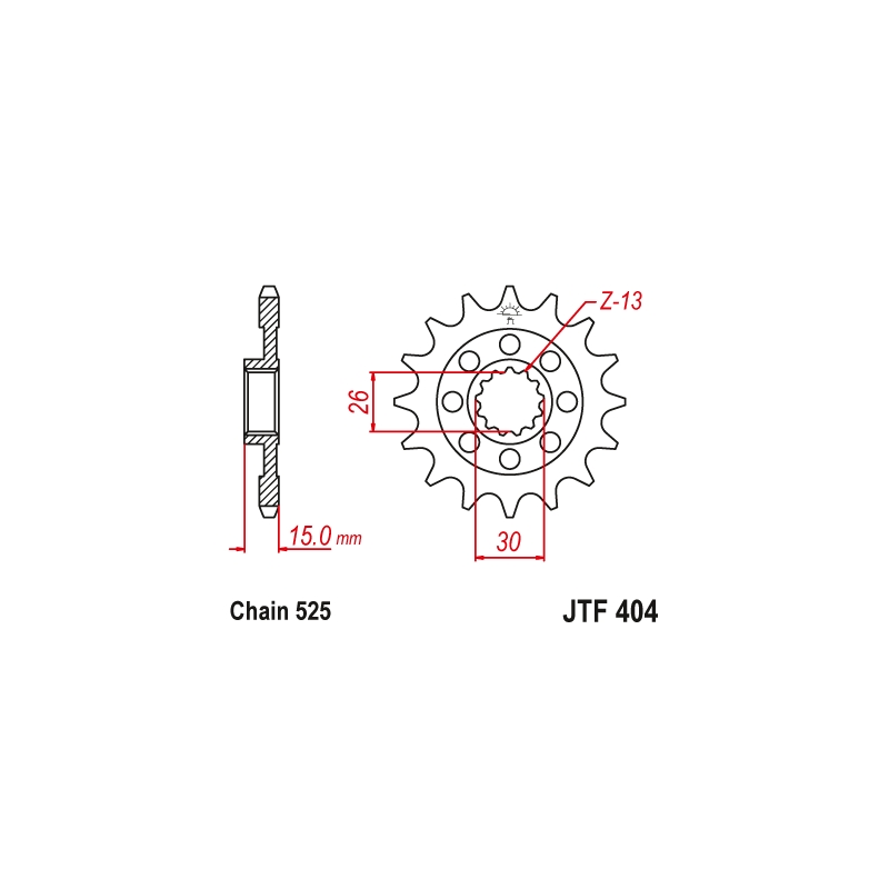 Pinion fata JT 17T, 525