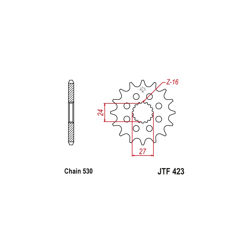 Pinion fata JT 18T, 530