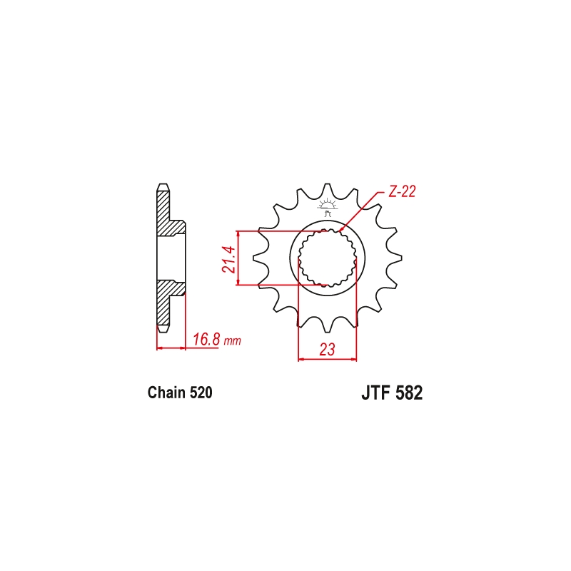 Pinion fata JT 16T, 520