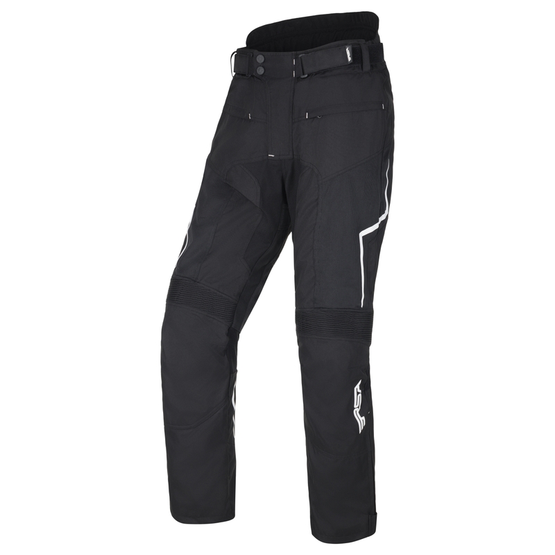 Pantaloni motocicletă RSA Bolt crop negru-alb