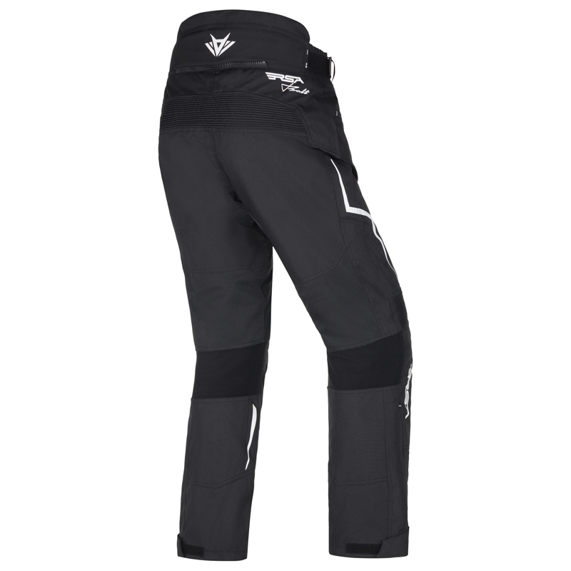 Pantaloni motocicletă RSA Bolt crop negru-alb