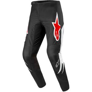 Pantaloni motocross Alpinestars Fluid Lucent negru-alb-rosu