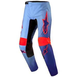 Pantaloni motocross Alpinestars Fluid Lucent albastru-albastru deschis-portocaliu