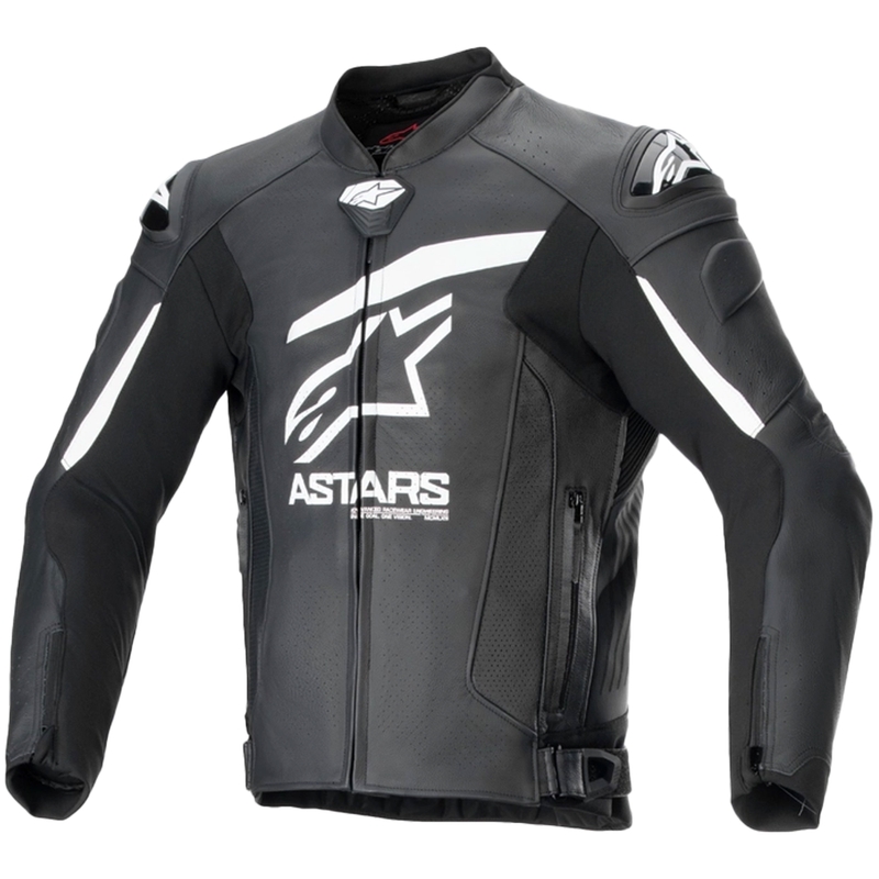Geacă din piele moto Alpinestars GP plus R 4 Airflow negru-alb