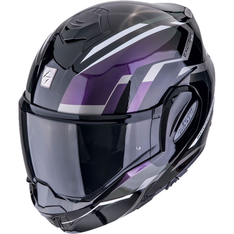 Cască de motocicletă rabatabilă Scorpion EXO-TECH EVO FURIO cameleon negru