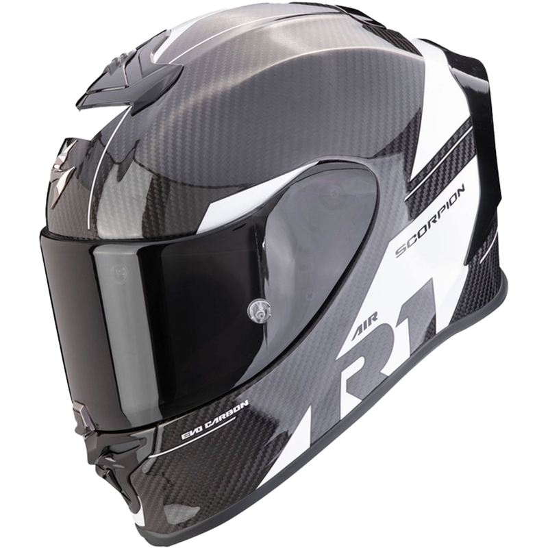 Cască integrală Scorpion EXO-R1 EVO Carbon Air Rally negru și alb lichidare