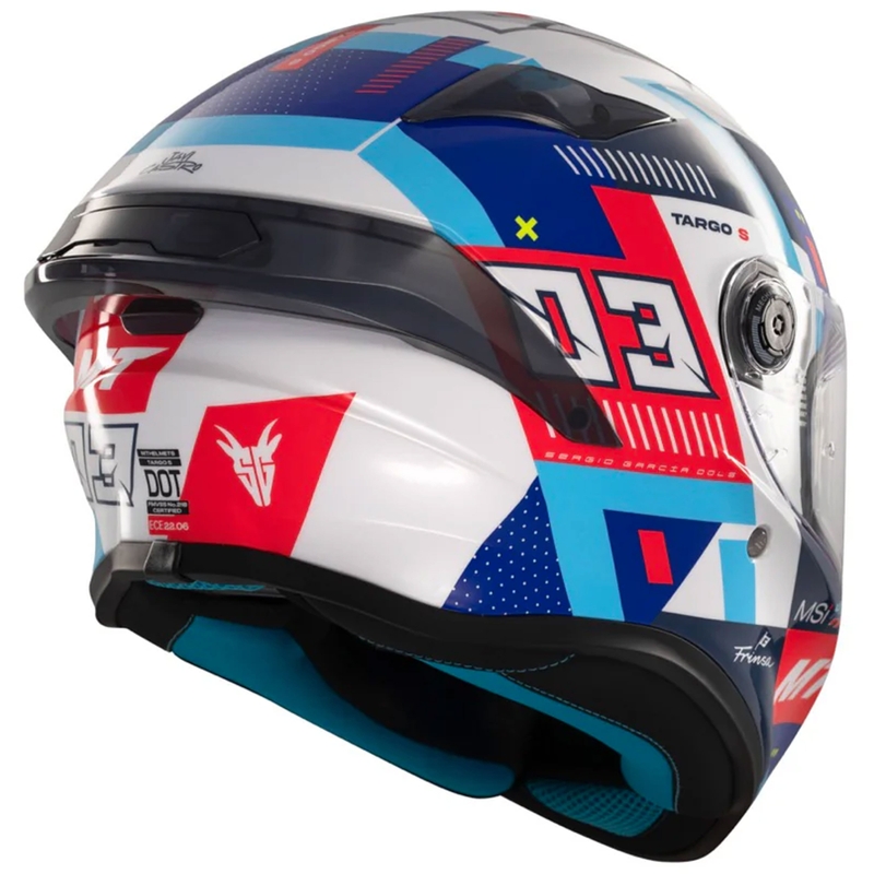 MT Targo S cască integrală de motocicletă SERGIO GARCIA albastru-roșu-alb