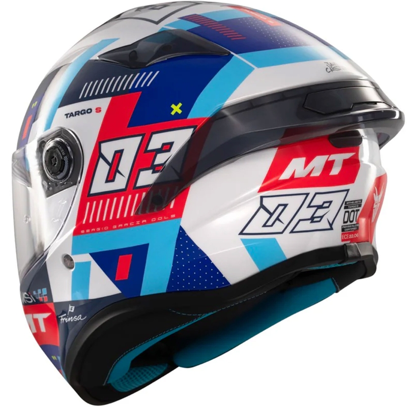 MT Targo S cască integrală de motocicletă SERGIO GARCIA albastru-roșu-alb