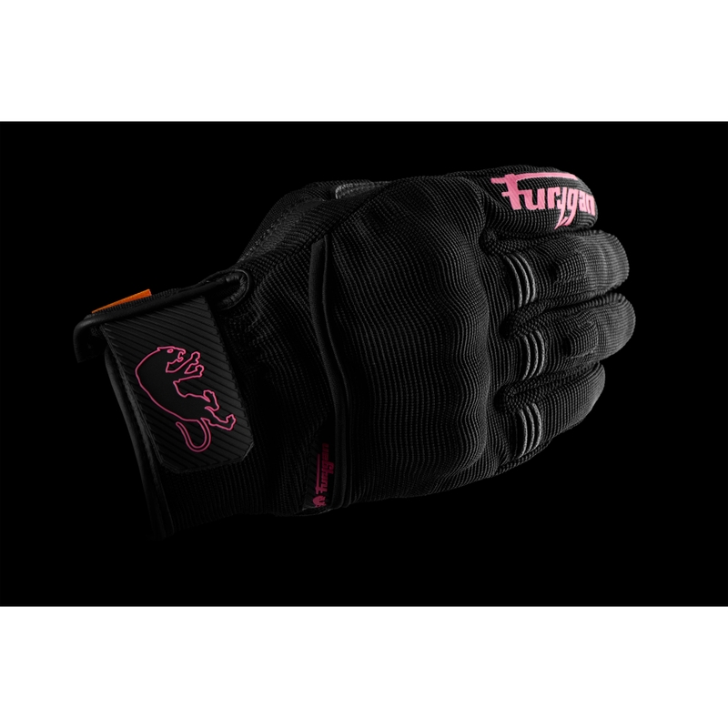 Mănuși de motocicletă Furygan Jet Lady D3O® Evo pentru femei, negru-roz