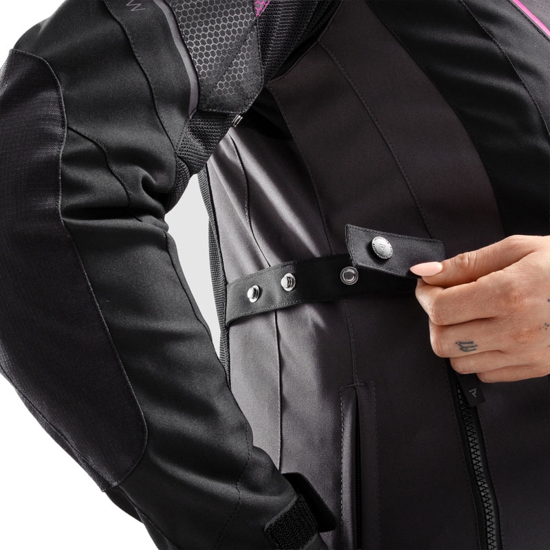 Jachetă de motocicletă pentru femei Rebelhorn Hiflow V Black-Grey-Pink
