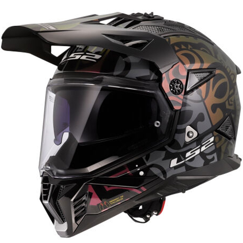Cască de motocicletă enduro LS2 MX702 Pioneer II Rangi neagră