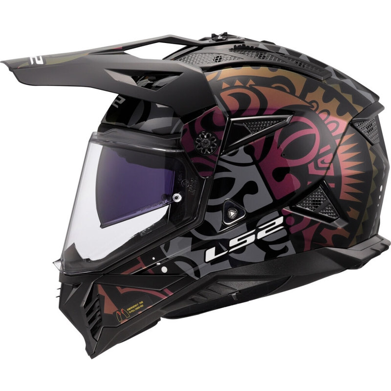 Cască de motocicletă enduro LS2 MX702 Pioneer II Rangi neagră