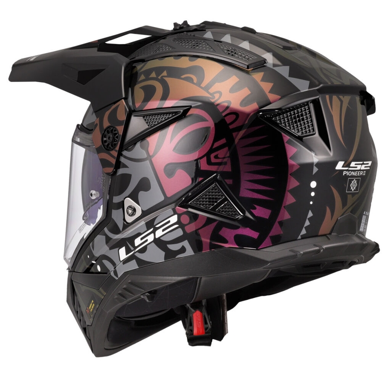 Cască de motocicletă enduro LS2 MX702 Pioneer II Rangi neagră