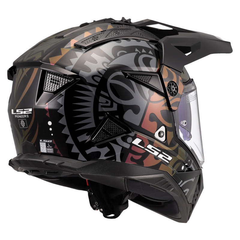 Cască de motocicletă enduro LS2 MX702 Pioneer II Rangi neagră