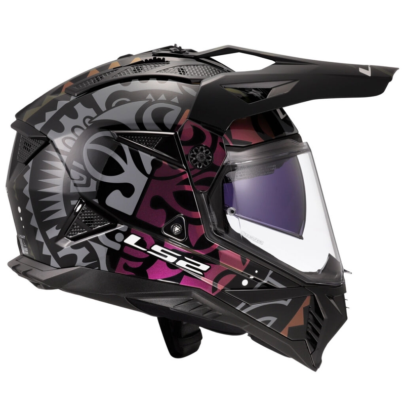 Cască de motocicletă enduro LS2 MX702 Pioneer II Rangi neagră