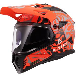 Cască de motocicletă enduro LS2 MX702 Pioneer II Rangi portocalie