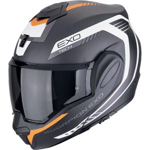 Cască de motocicletă rabatabilă Scorpion EXO-TECH EVO CARBON COSY, negru-portocaliu mat