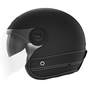 Casca moto deschisa NOX PREMIUM Heritage piele neagra