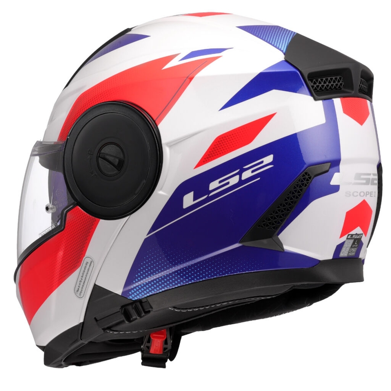 Cască de motocicletă pliabilă LS2 FF902 Scope II Duria alb-albastru-roșu