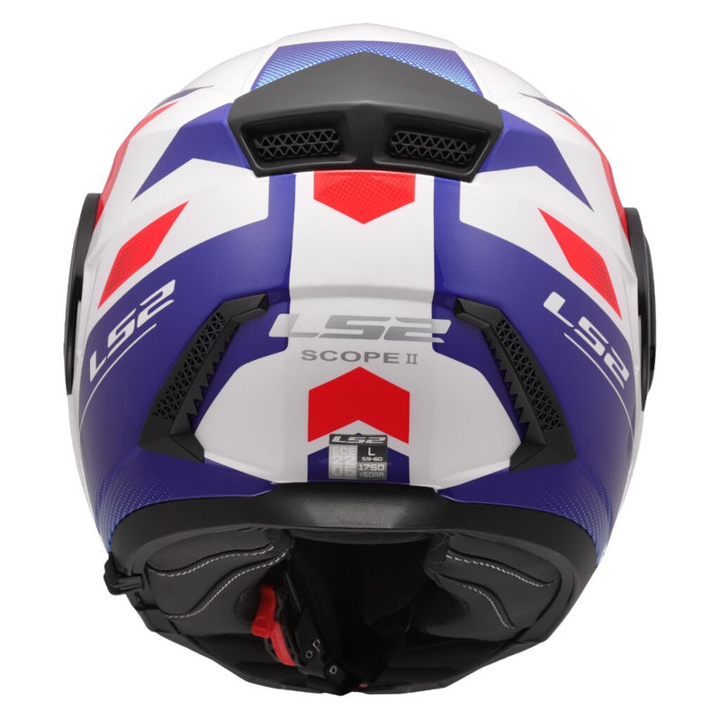 Cască de motocicletă pliabilă LS2 FF902 Scope II Duria alb-albastru-roșu