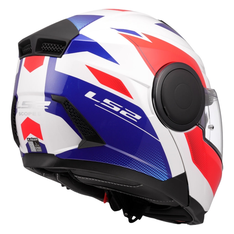 Cască de motocicletă pliabilă LS2 FF902 Scope II Duria alb-albastru-roșu