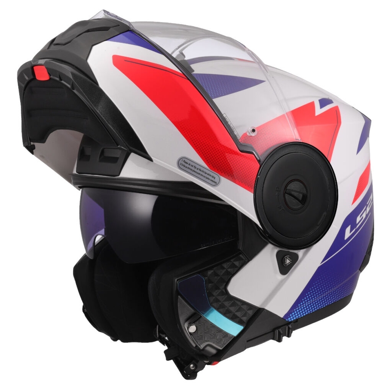 Cască de motocicletă pliabilă LS2 FF902 Scope II Duria alb-albastru-roșu