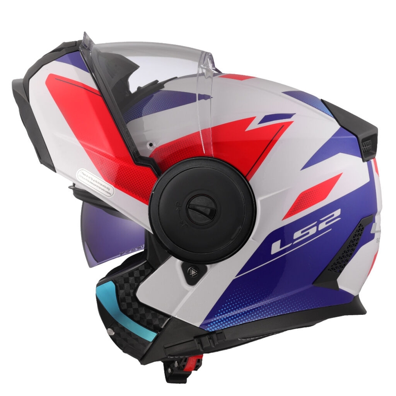 Cască de motocicletă pliabilă LS2 FF902 Scope II Duria alb-albastru-roșu