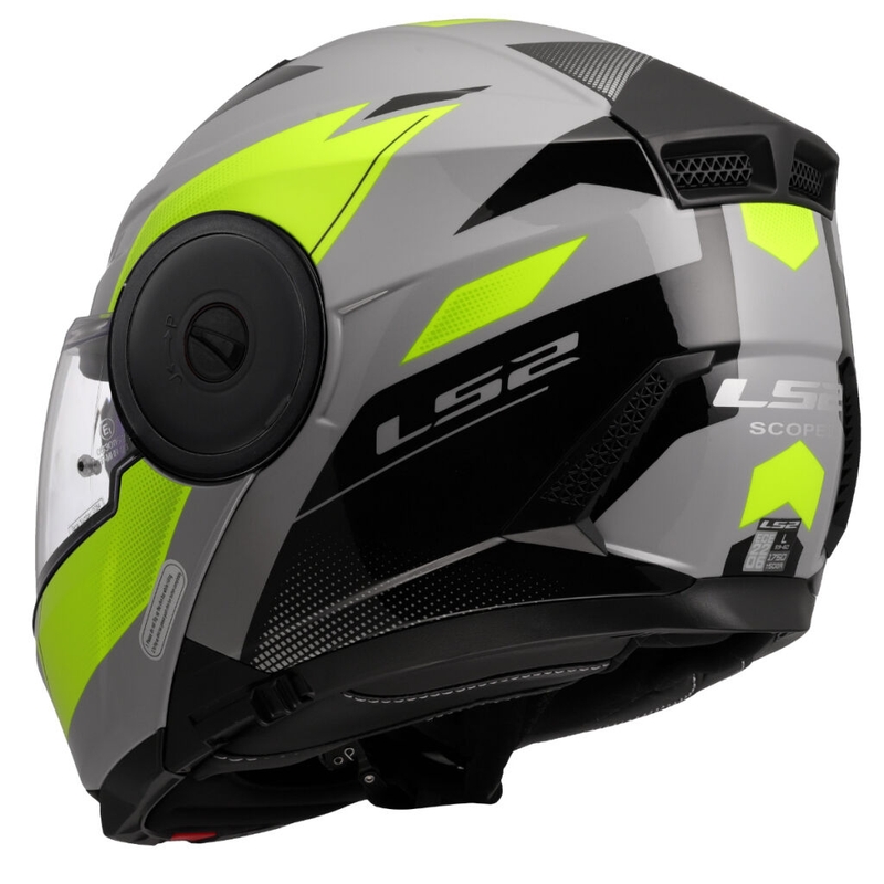 Cască de motocicletă pliabilă LS2 FF902 Scope II Duria gri-galben fluo