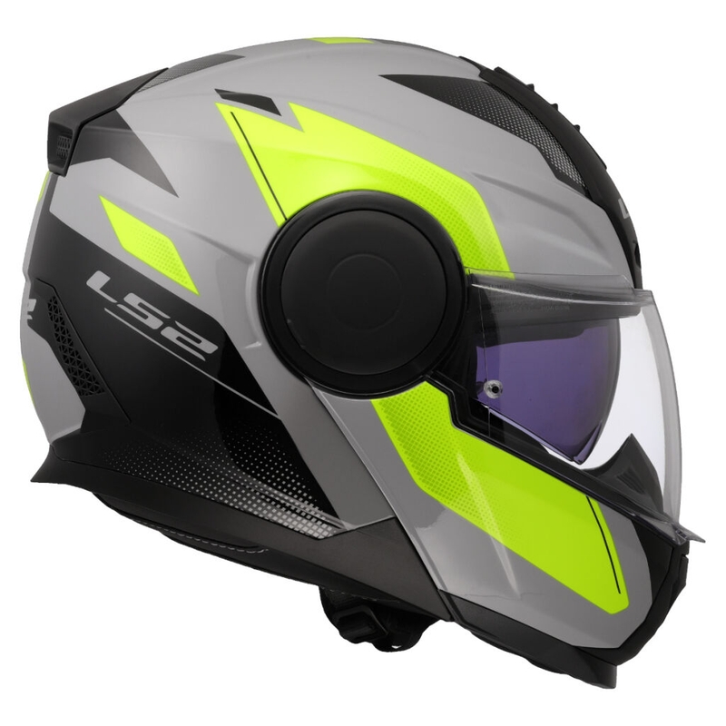 Cască de motocicletă pliabilă LS2 FF902 Scope II Duria gri-galben fluo