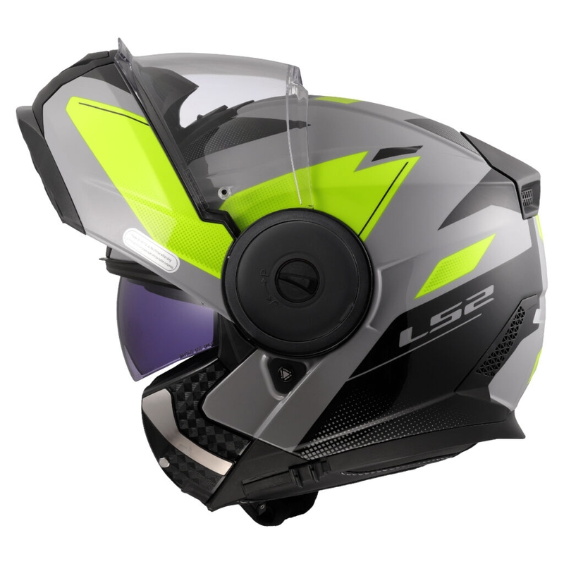 Cască de motocicletă pliabilă LS2 FF902 Scope II Duria gri-galben fluo