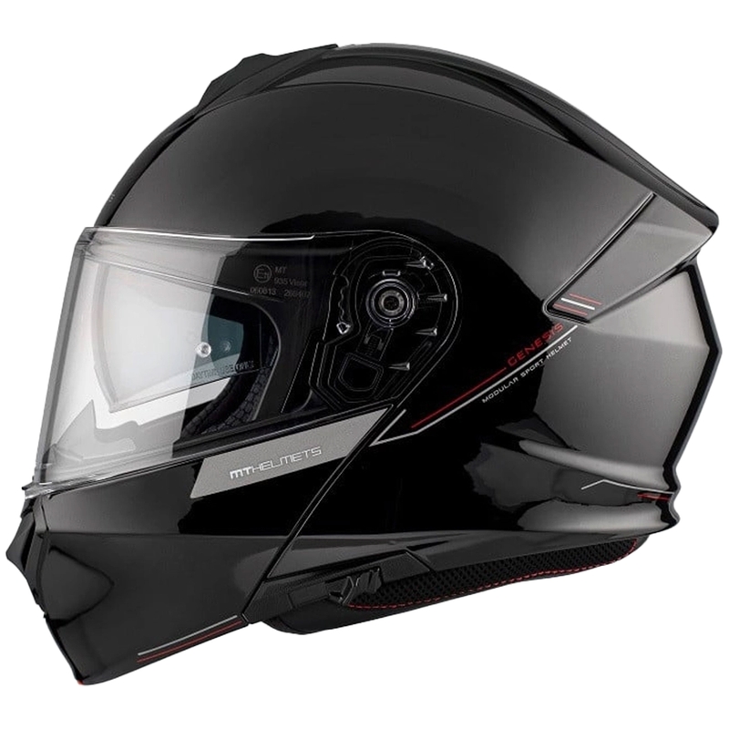 Cască de motocicletă flip-up MT Genesis SV Solid A1 neagră lucioasă