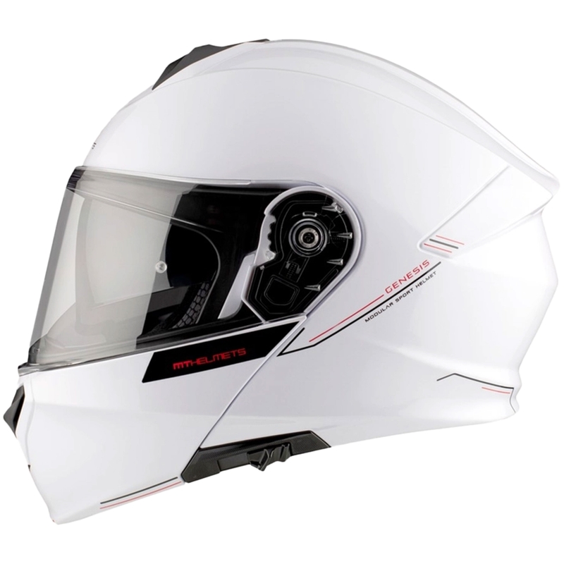 Cască de motocicletă flip-up MT Genesis SV Solid A0 alb lucios