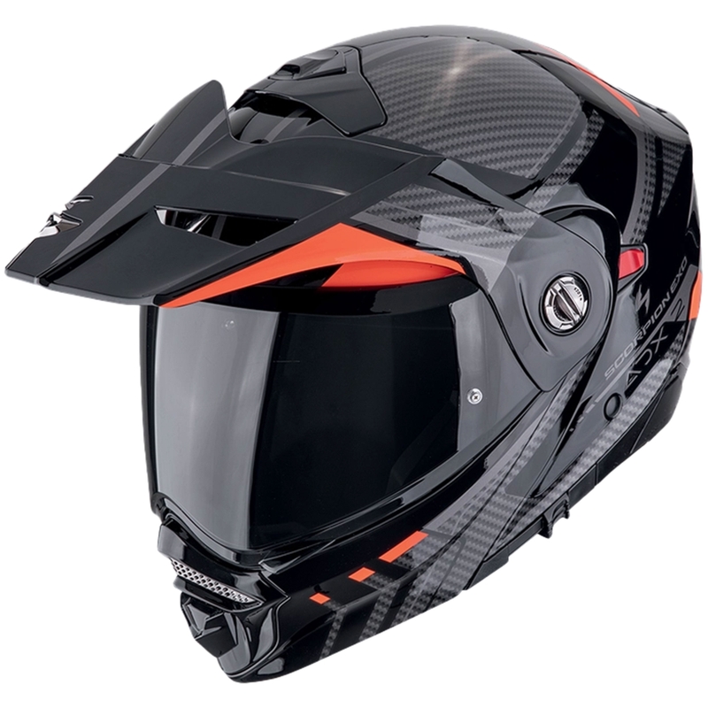 Cască de motocicletă Scorpion ADX-2 LEWIS, tip flip-up, negru-roșu