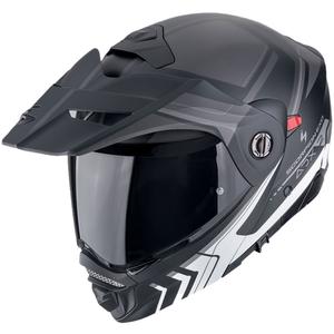 Cască de motocicletă rabatabilă Scorpion ADX-2 LEWIS negru-argintiu mat